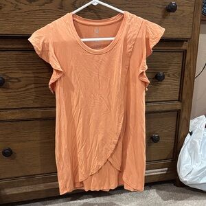 Kindred Bravely Orange Flutter Sleeve Top